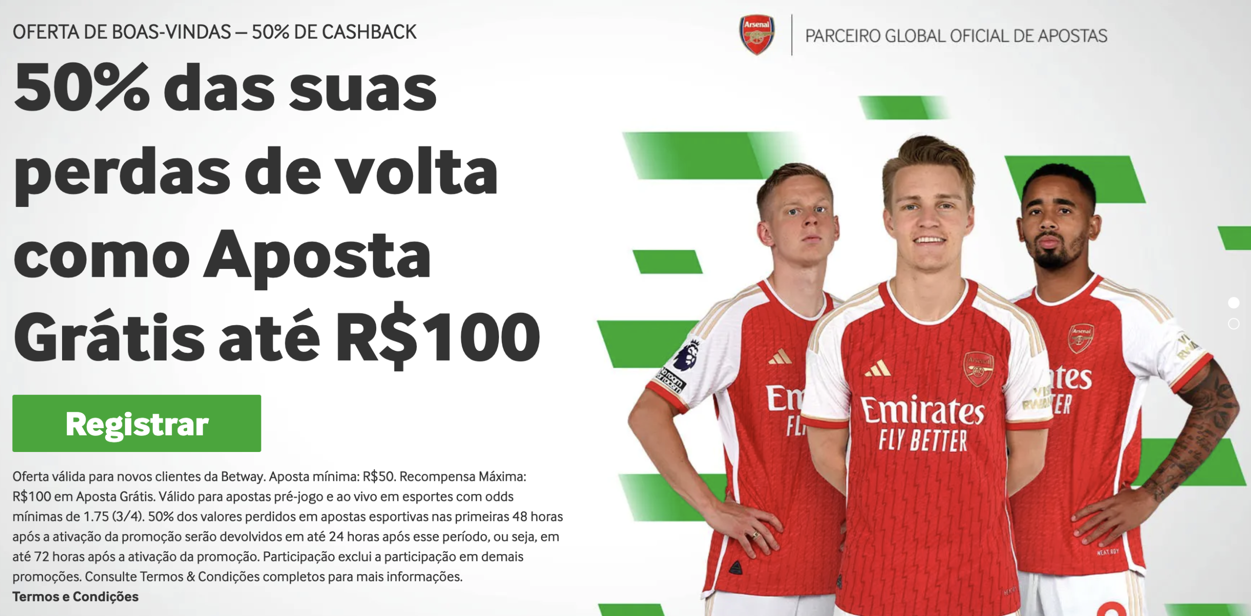 Betway Sports Bônus de Boas-Vindas | até R$100