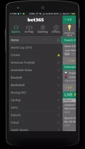 Tela Bet365 Menu Modalidades